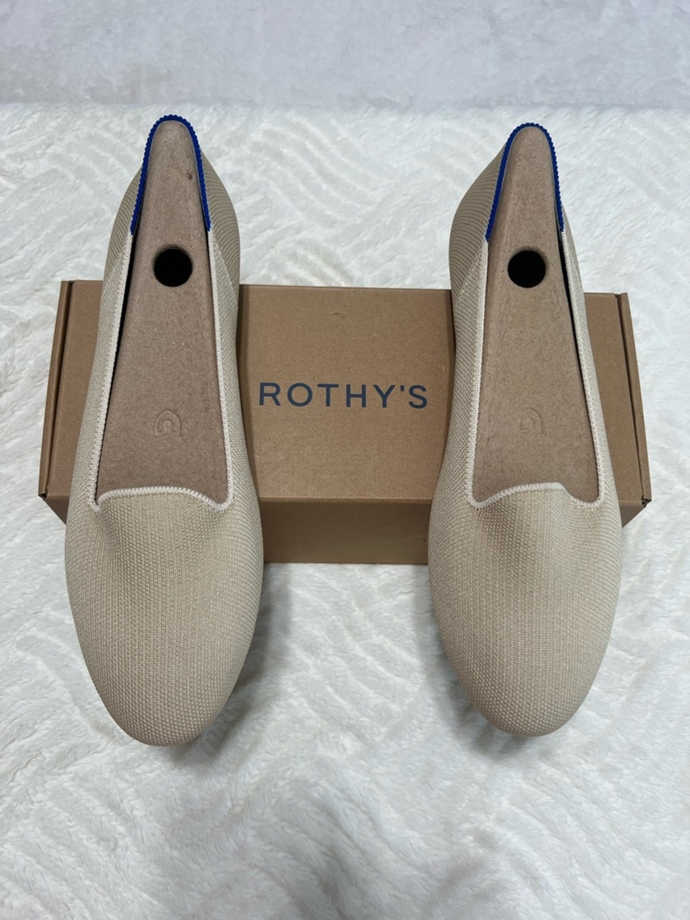 Rothy’s Lounge Loafer Sand Stone Beige Sustainable Knit Flats Size 10 New Box - Picture 4 of 11